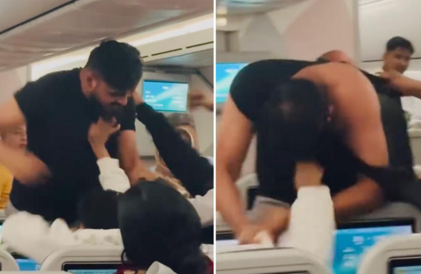 على ارتفاع آلاف الأقدام في الجو.. راكبان يتبادلان اللكمات في طائرة أمام أطفال وركاب مذعورين