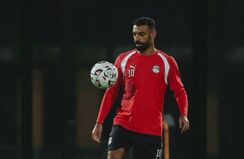 محمد صلاح في حصة تدريبية لمنتخب "الفراعنة"