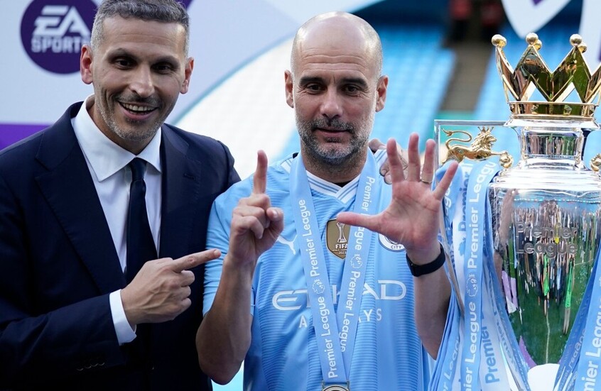 غوارديولا بعد تتويجه بلقب الدوري الإنجليزي للمرة السادسة