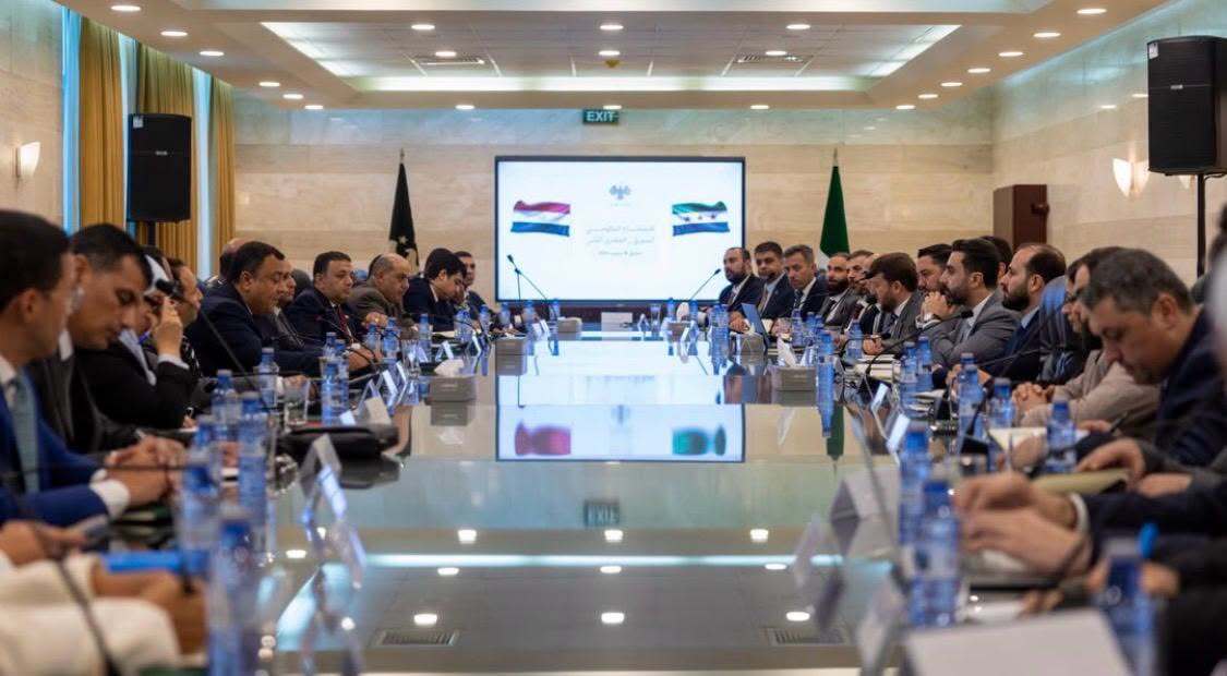 وفدا مصر وسوريا خلال اجتماع دمشق