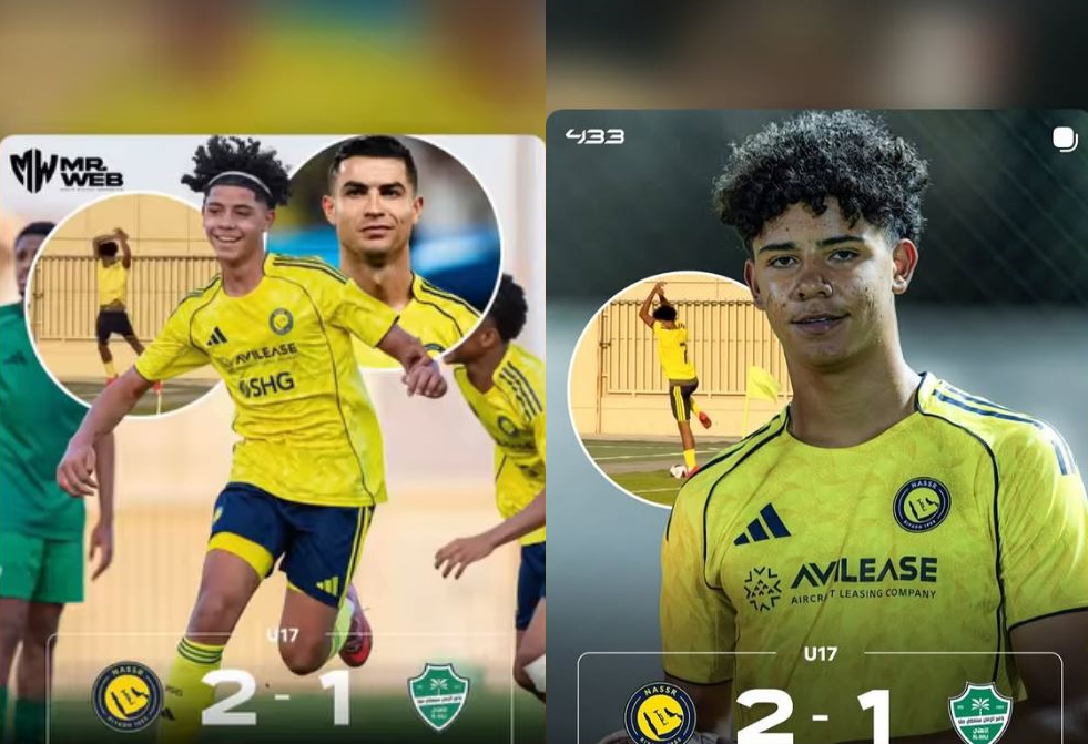 رونالدو يتفاعل مع هدفي نجله في مباراة النصر والأهلي (فيديو)