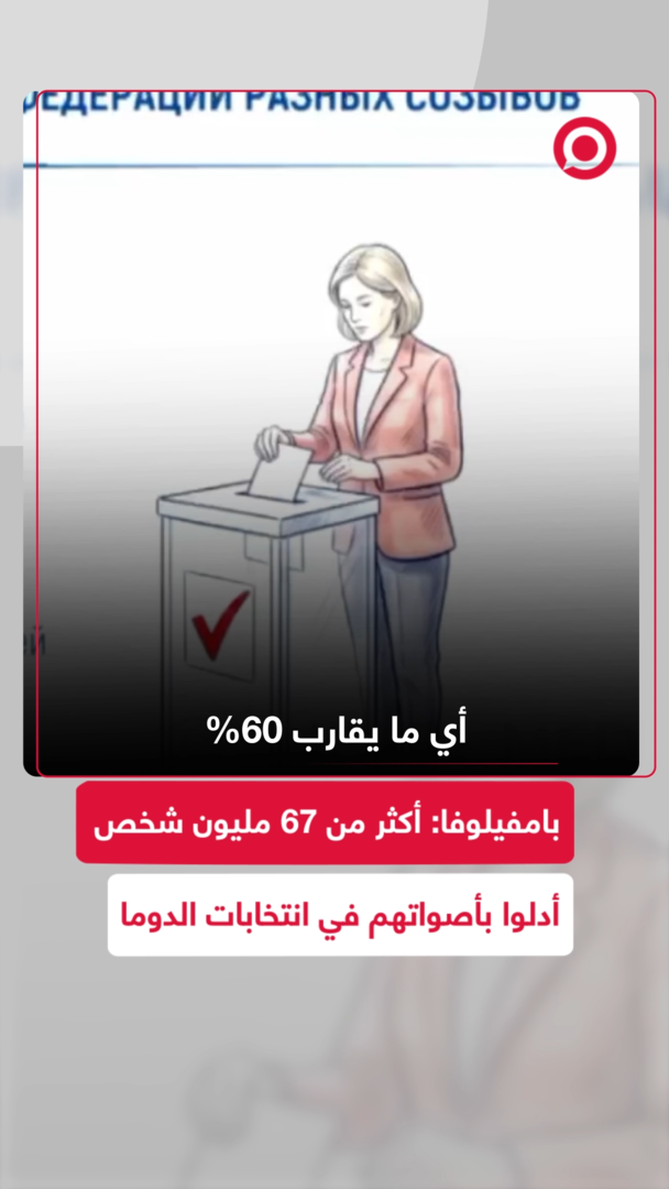 بامفيلوفا: أكثر من 59% حوالي 68 مليون شخص صوتوا في انتخابات مجلس الدوما