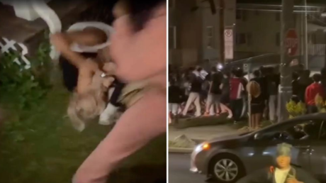 لقطات صادمة.. حشد يهاجم طالبات جامعة أمريكيات ويضرب إحداهن لدرجة فقدانها الوعي