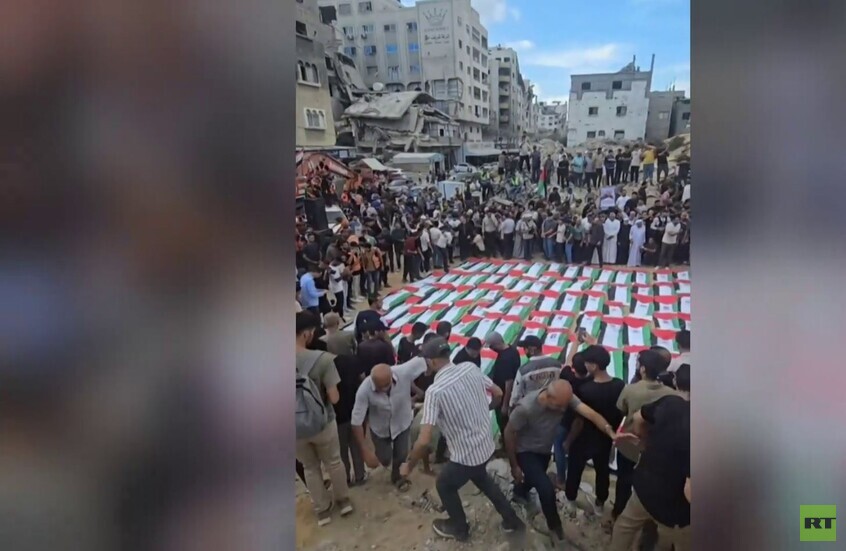 قطاع غزة.. مراسم تشييع 105 قتلى من ضحايا مجزرة عمارة التاج