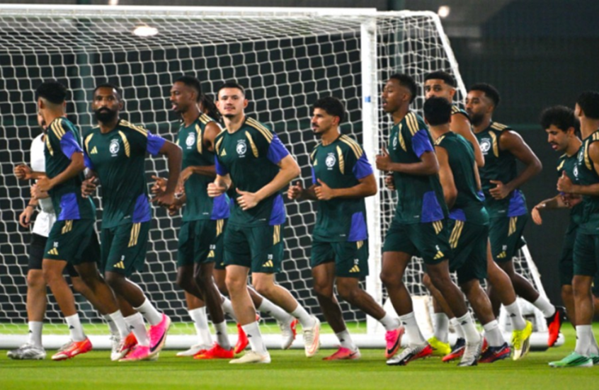 تحضيرات المنتخب السعودي لمواجهة قطر