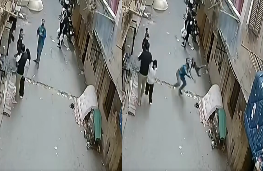 شاب مصري يهرع لإنقاذ طفل سقط من شرفة منزله
