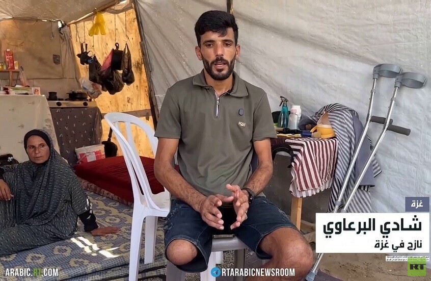 غزة.. الإصابة لا تمنع مساعدة العائلة