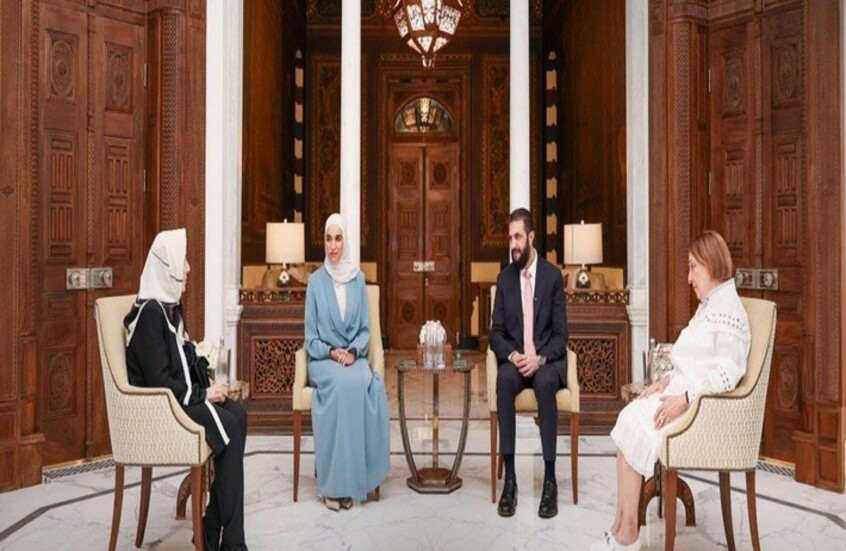 استقبل الرئيس السوري أحمد الشرع ابنتي الرئيس شكري القوتلي والوزير محمد العايش