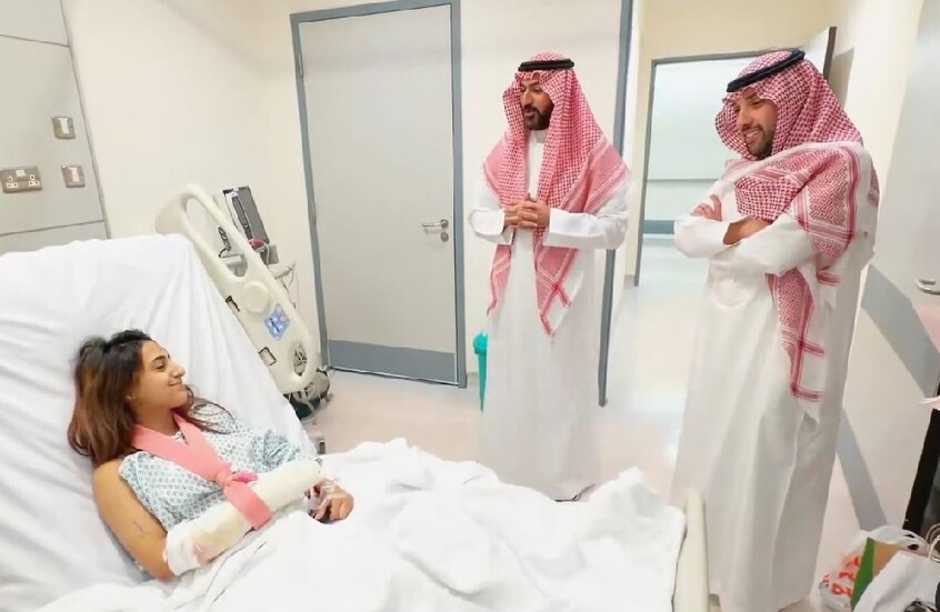 إصابة لاعبة سعودية جراء الهجمات الحوثية (صورة)