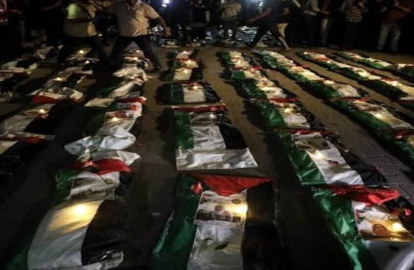 رفات تم انتشالهم من تحت أنقاض منازل مدمرة في قطاع غزة. صورة أرشيفية