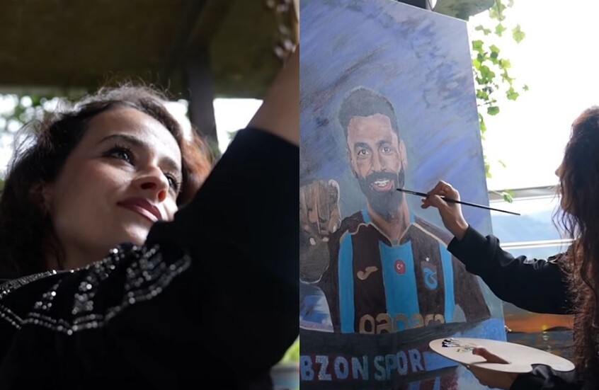 فنانة تركية ترسم لوحة لمحمد صلاح وتحلم بتقديمها له بنفسها (فيديو)