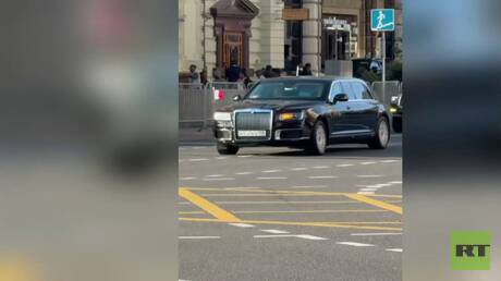 مشاهد لموكب أمير قطر الشيخ تميم بن حمد آل ثاني في موسكو